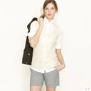 J. Crew Heathered Sequin Tank Cream Size Large